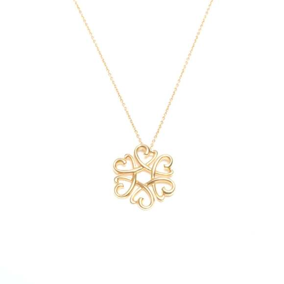 Tiffany & Co. Loving Heart Medallion 750 Gold Necklace WS24586